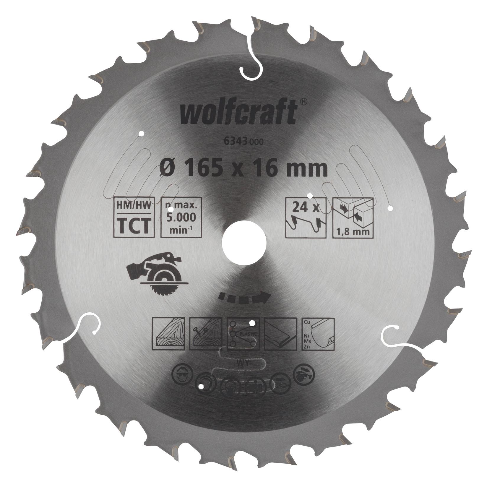 WOLFCRAFT Kružna testera za akumulatorske ručne cirkulare, CV, 165mm 6343000