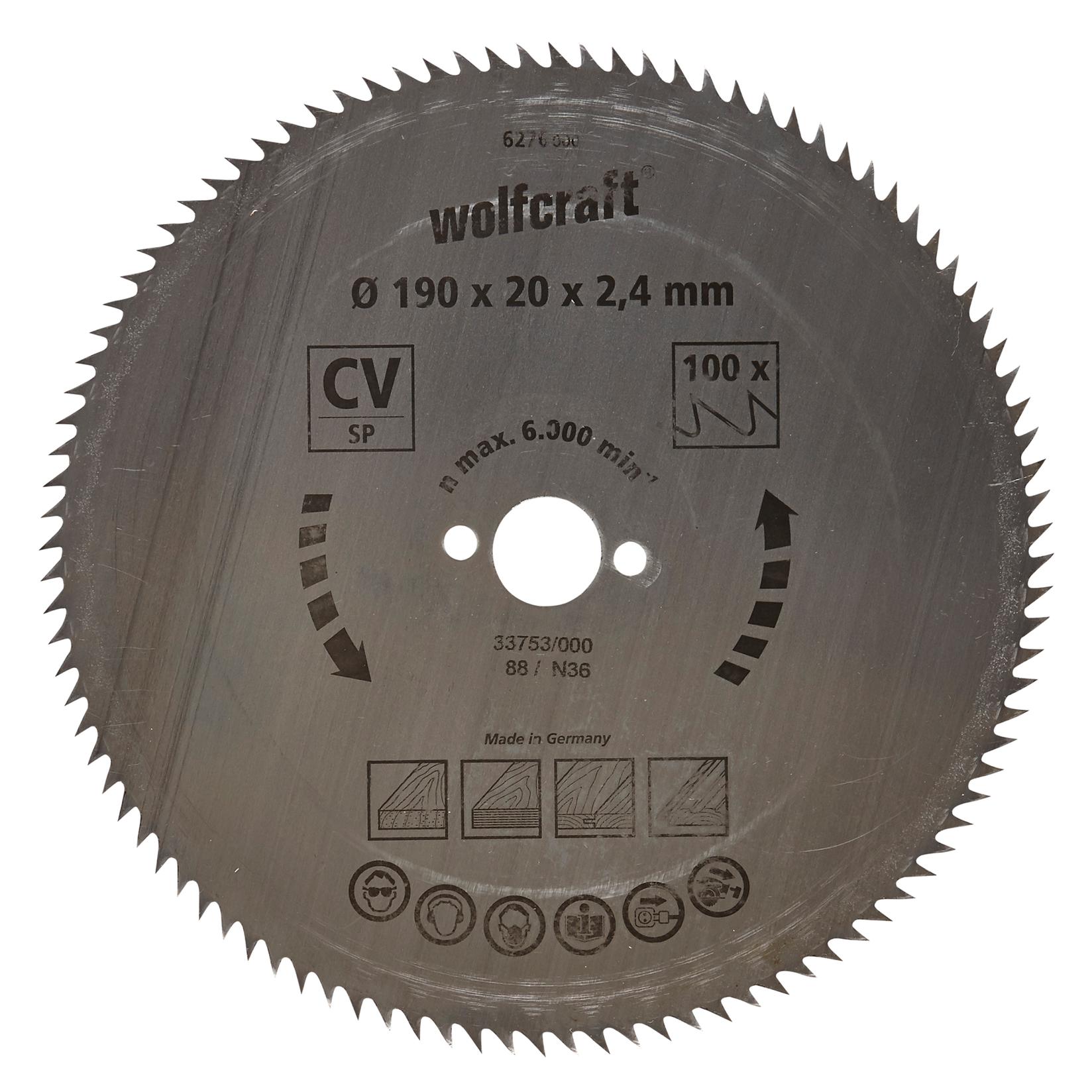 WOLFCRAFT Kružna testera za ručne cirkulare, CV, 190mm 6276000
