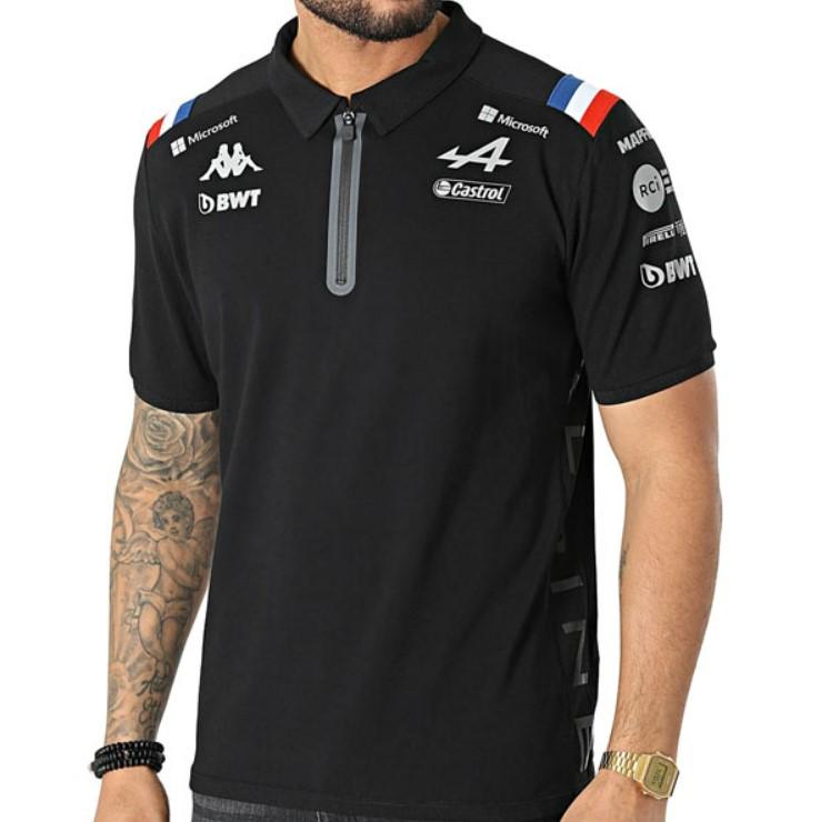 KAPPA Muška polo majica kratkih rukava Asham Alpine Formula 1 Team crna