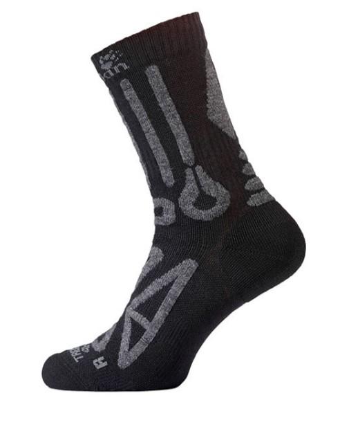 JACK WOLFSKIN Čarape Trekking Merino Classic cut crno-sive