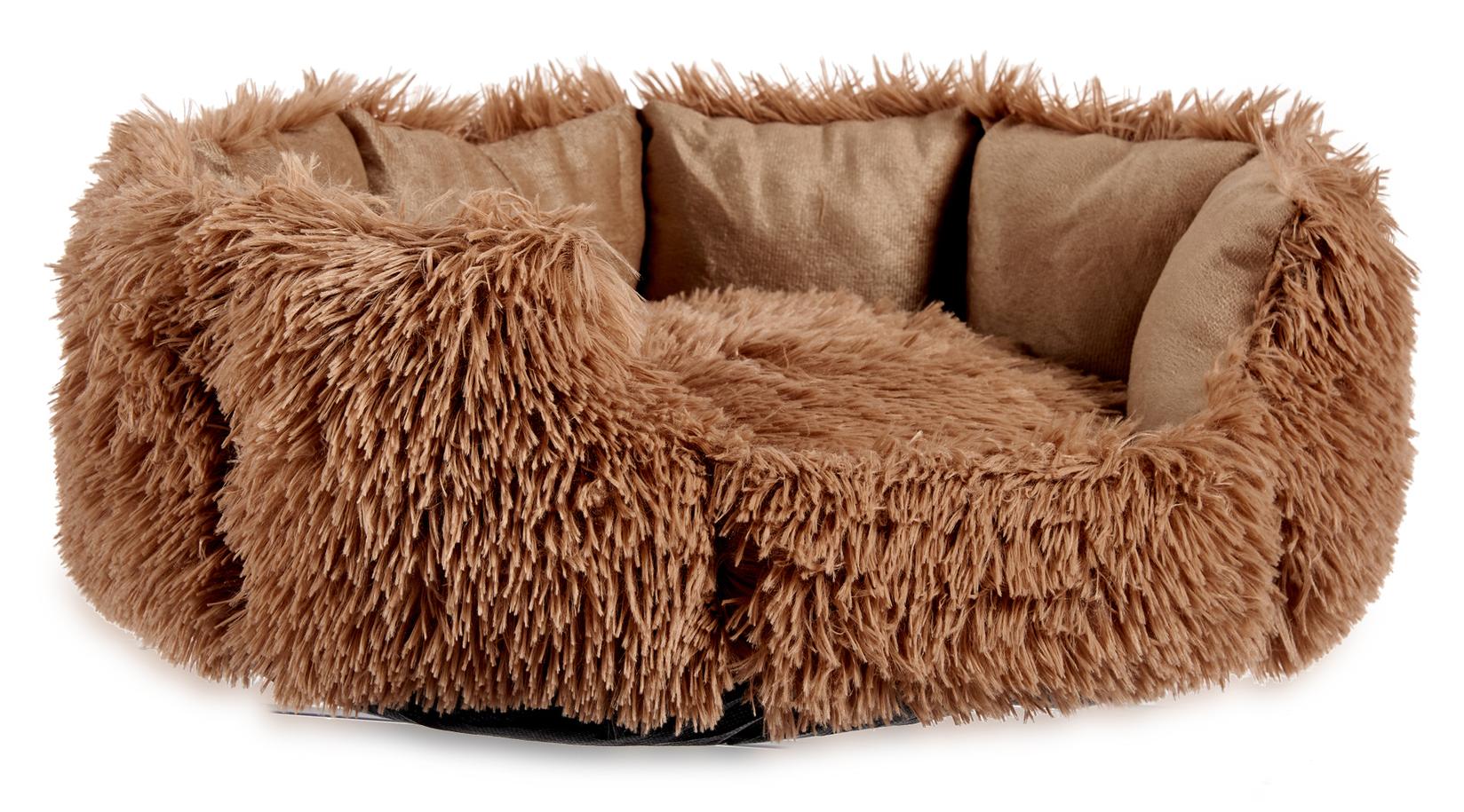 MASCOW Ovalni krevet za kućne ljubimce 55x54 cm braon