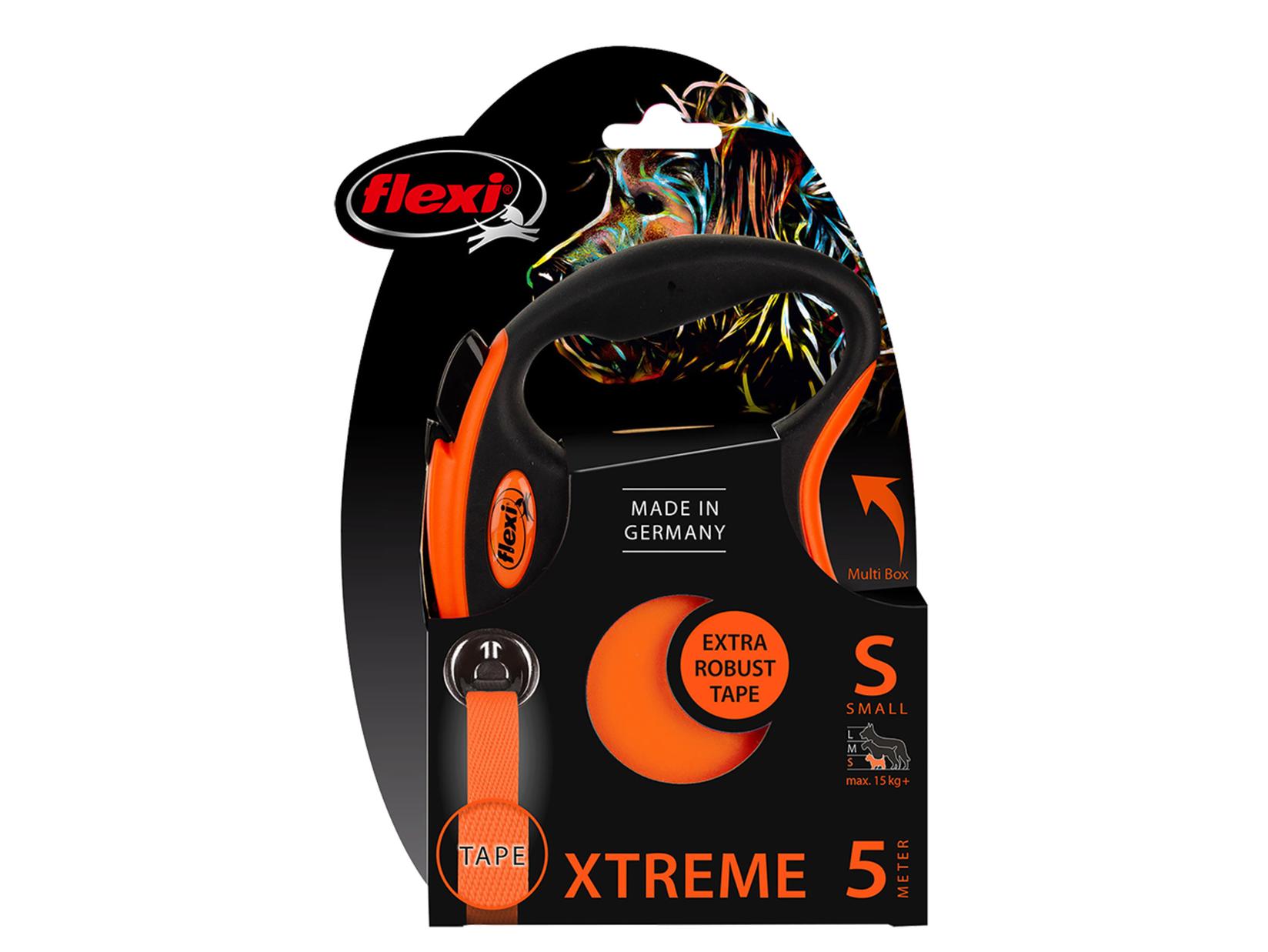 Selected image for FLEXI Povodac Xtreme S Tape 5 m crno-narandžasti
