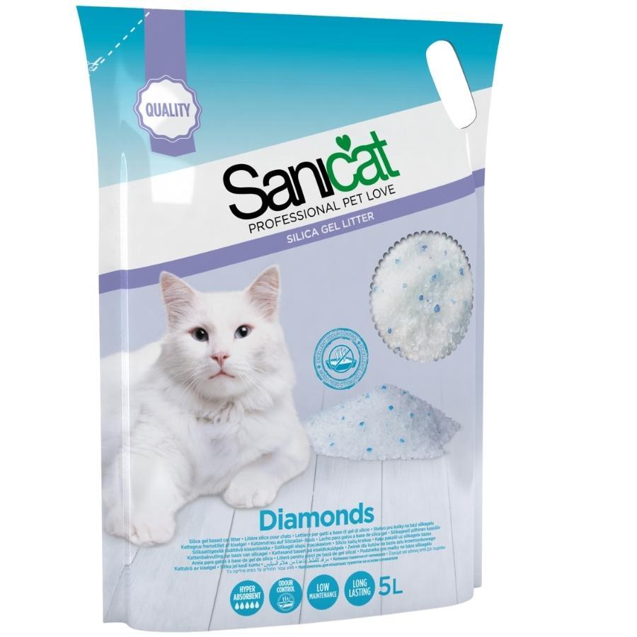 SANICAT Posip za mačke upijajući Diamonds, silikatni 5L