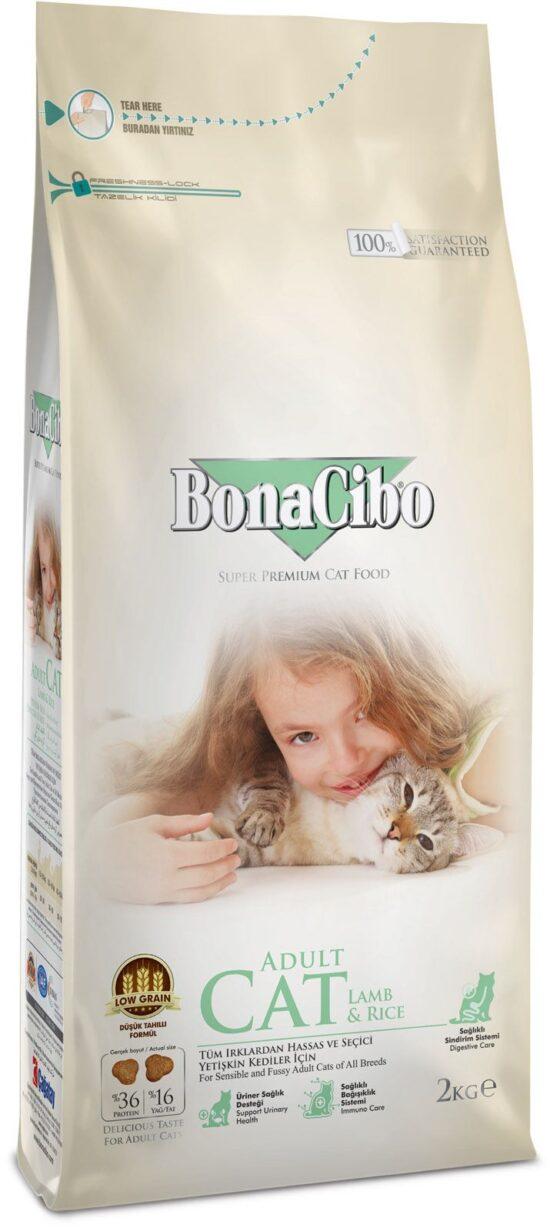 Selected image for BONACIBO Suva hrana za odrasle mačke Super Premium jagnjetina i pirinač 2kg