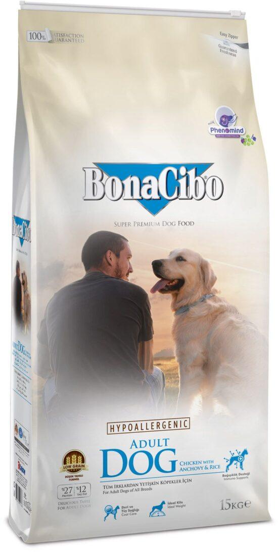 Selected image for BONACIBO Suva hrana za odrasle pse Super Premium piletina i pirinač sa inćunima 15kg