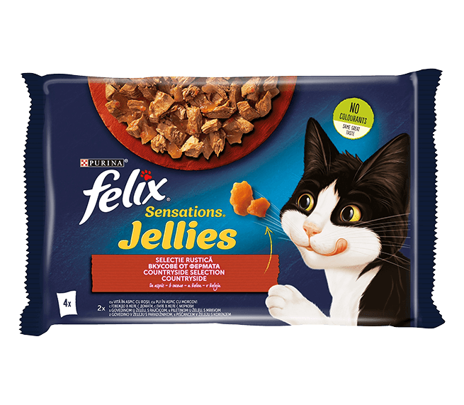 Selected image for FELIX Žele za mačke sa govedinom i piletinom Sensation 85g 4/1