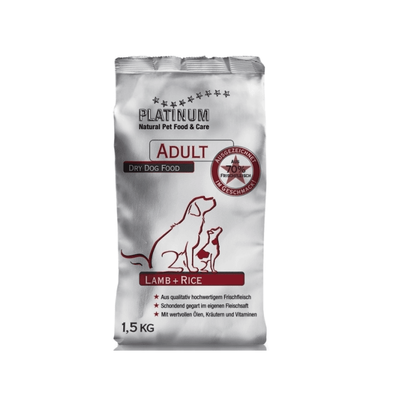 Selected image for PLATINUM Suva hrana za odrasle pse sa jagnjetinom i pirinčem 1.5kg