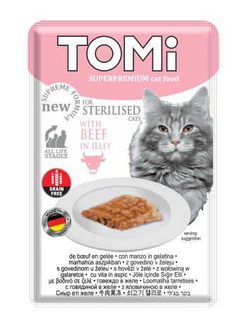 Selected image for TOMI Vlažna hrana za mačke sa govedinom Adult Sterilised 85g