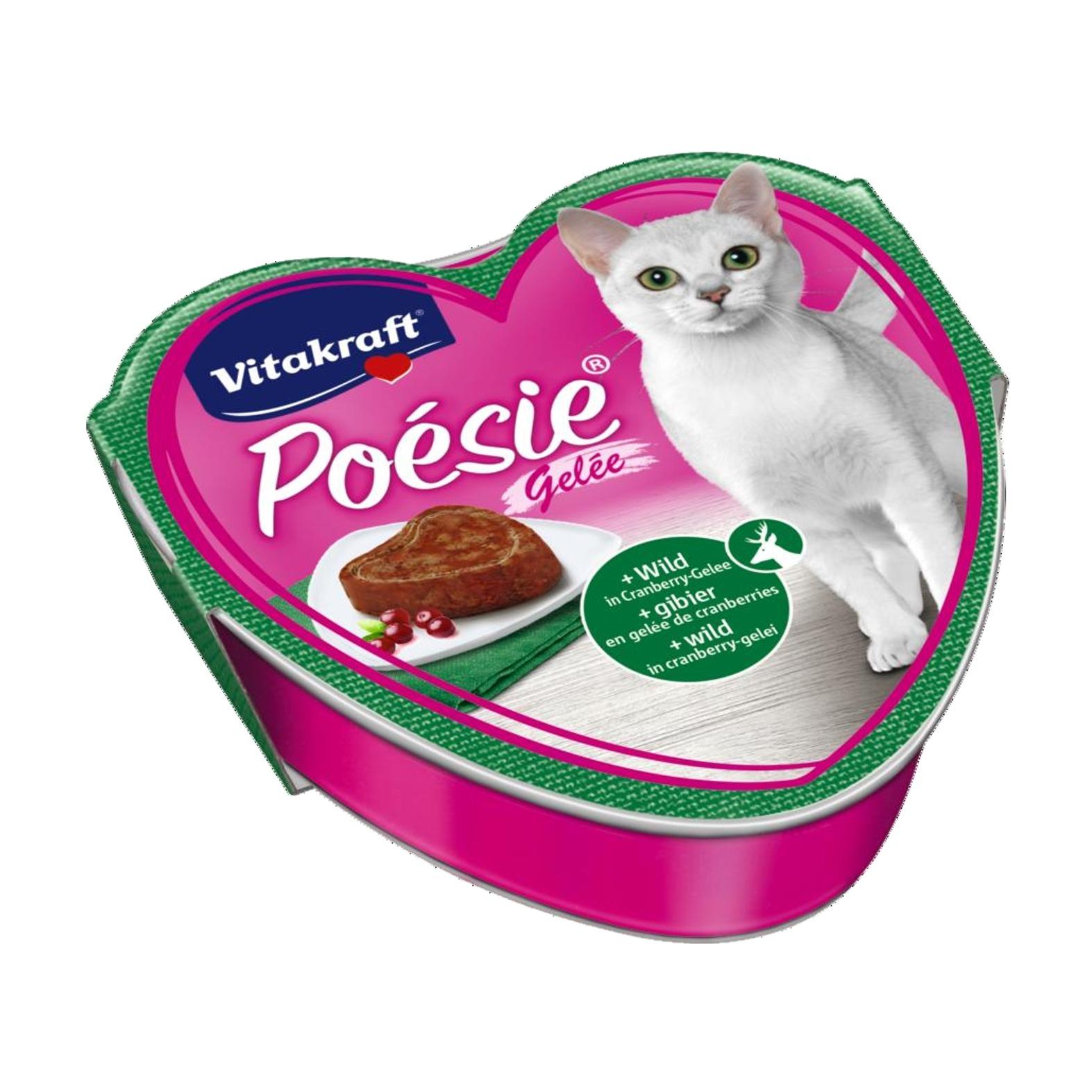 VITAKRAFT Vlažna hrana za mačke sa ukusom divljači i brusnice u gelu Poesie 85g