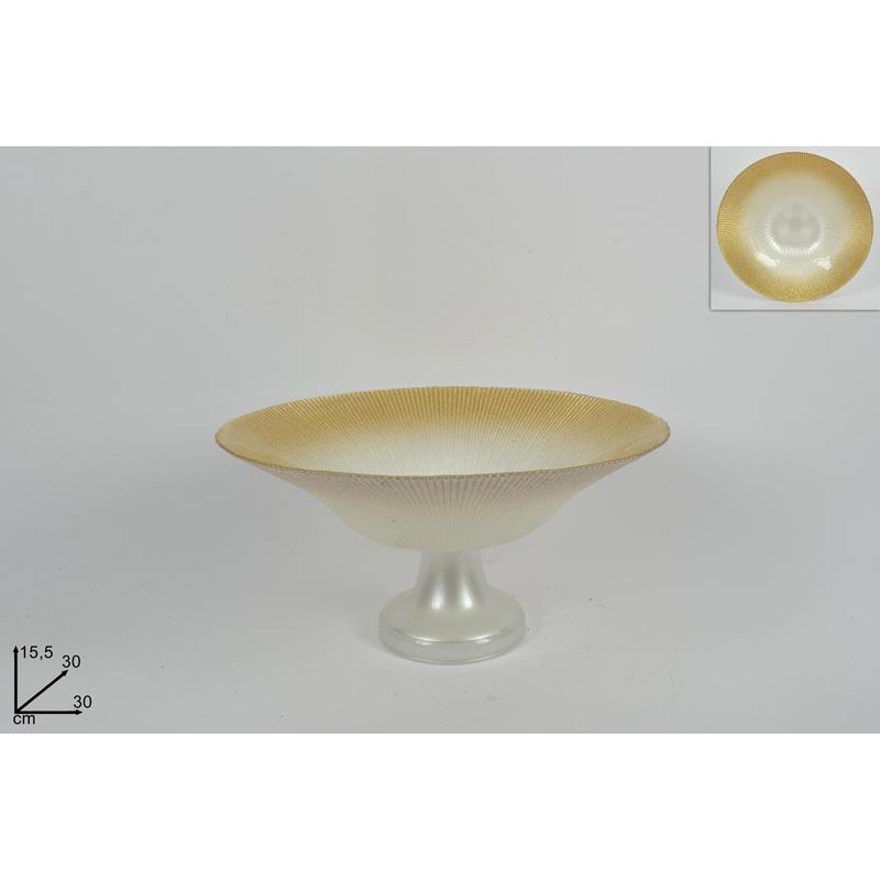 Dekorativna činija 30cm gliter CM003368L belo-zlatna