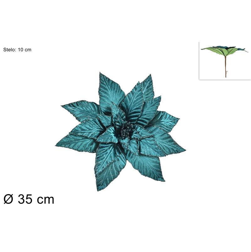 Dekorativni cvet 35cm MN001301F tirkizni
