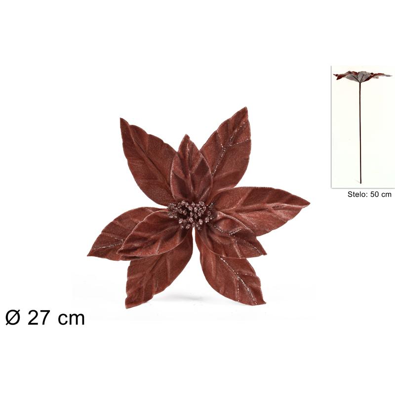 Dekorativni cvet 50cm velur BA000463B crveni
