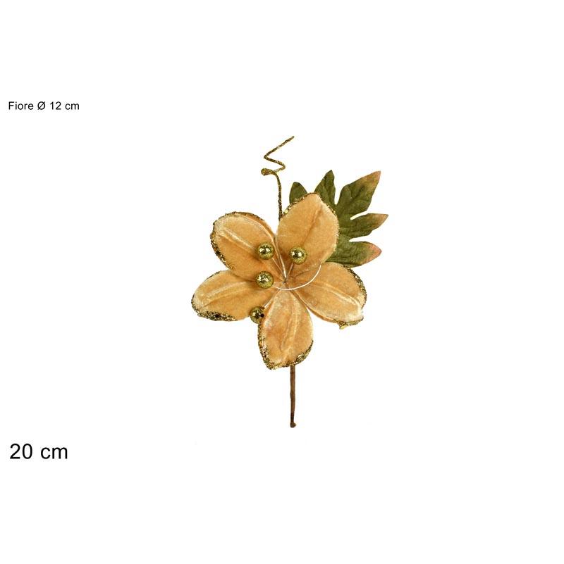 Dekorativni cvet velur 12cm BA000087A zlatni