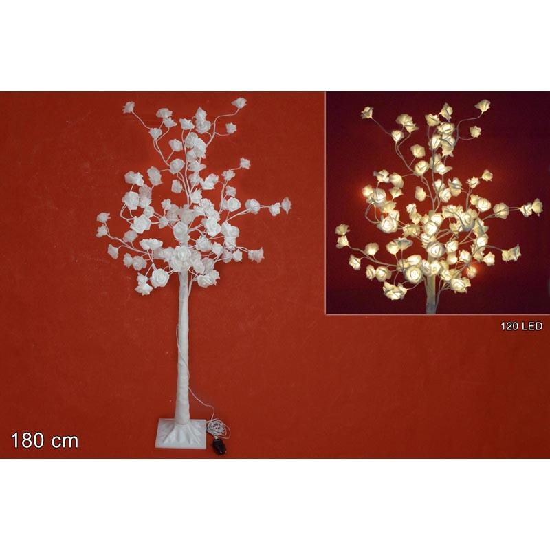 Dekorativno drvo bele ruže 180cm sa 120 LED lampica MO002487