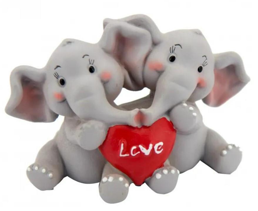 Figura Dva slona sa srcem 499323 siva