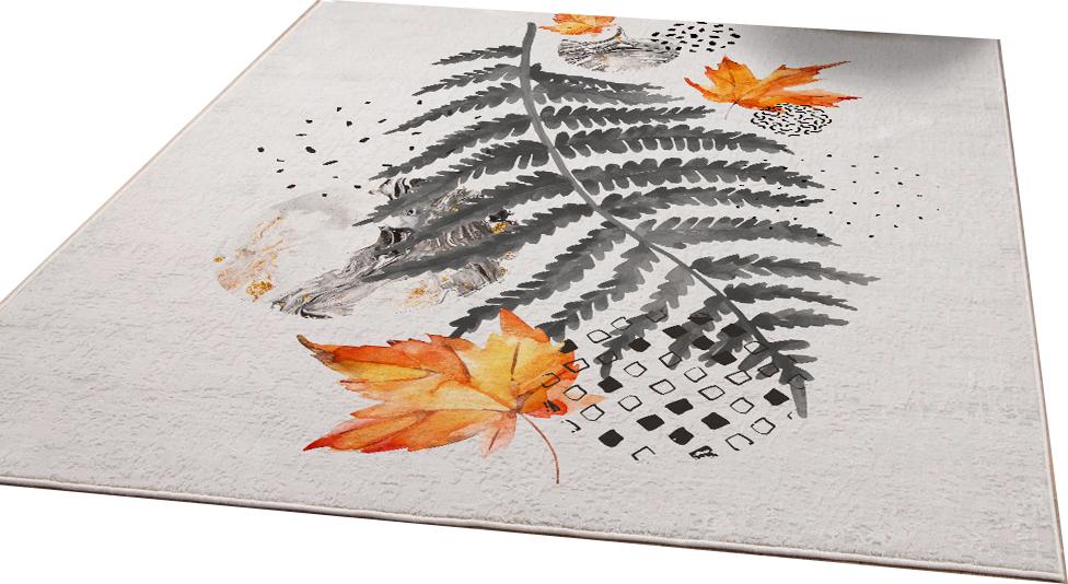 Selected image for MEY HOME Tepih sa motivima jeseni 3D MEY-117 sivi