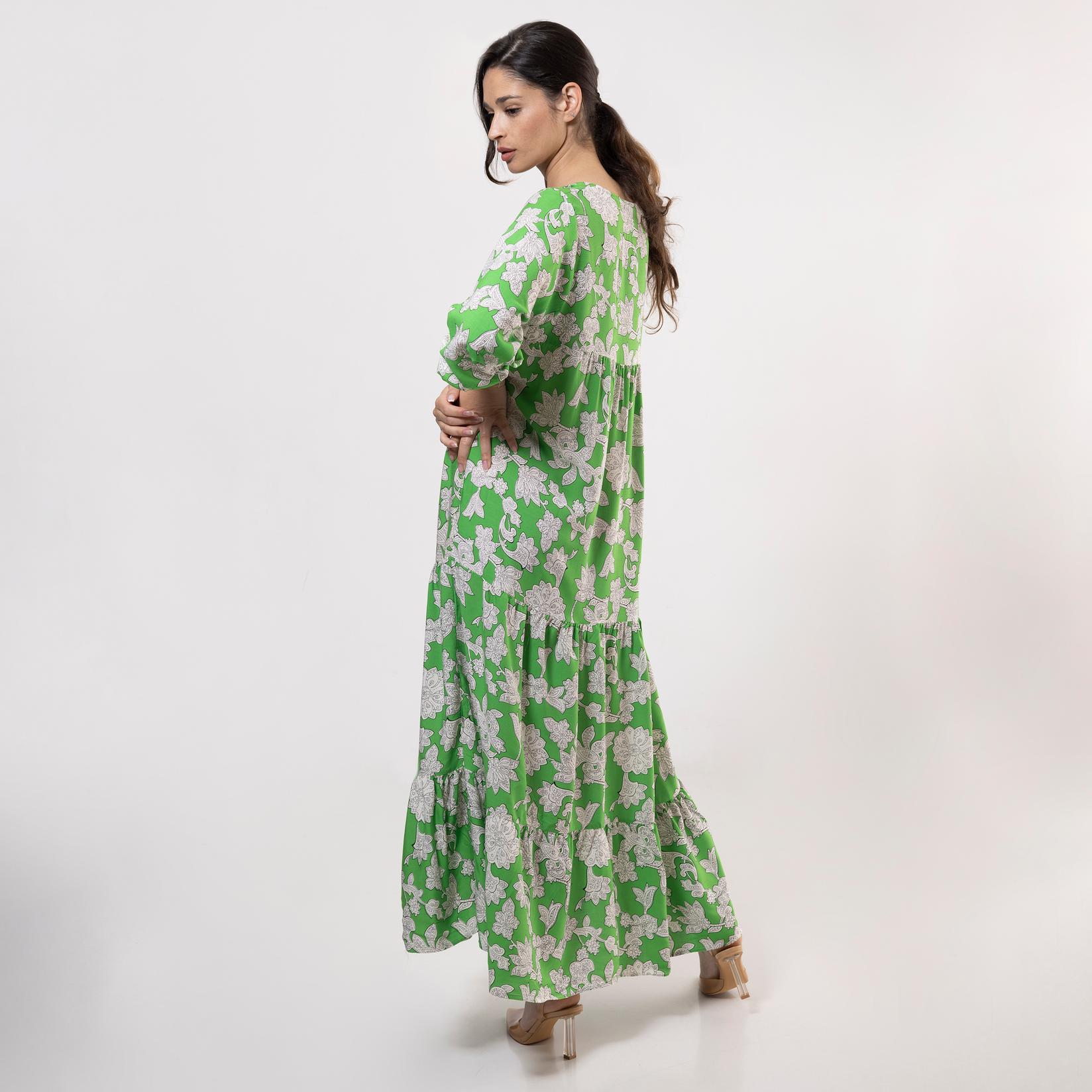 Selected image for FAME Ženska haljina sa cvetovima zelena