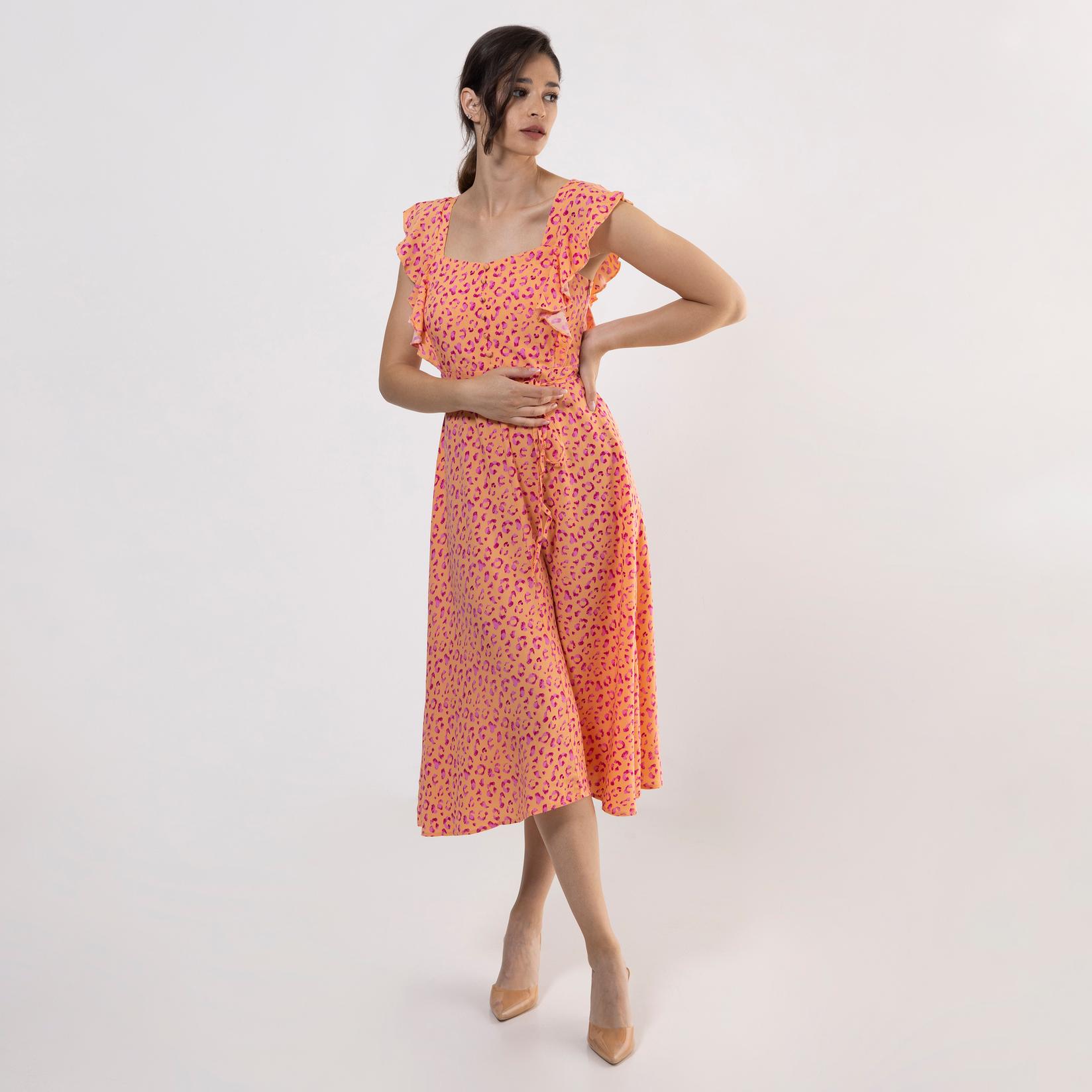 Selected image for FAME Ženska haljina sa karner rukavima narandžasta