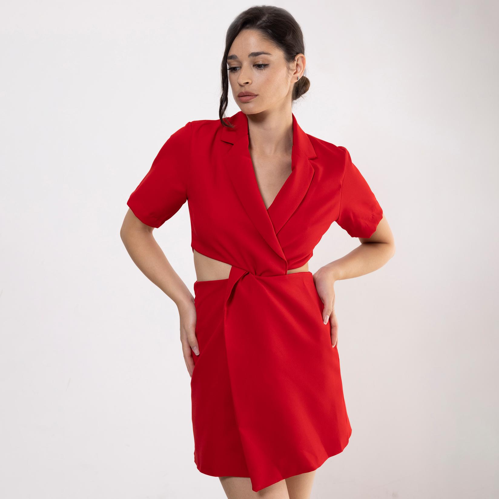 Slike FAME Ženska haljina sa prorezima crvena