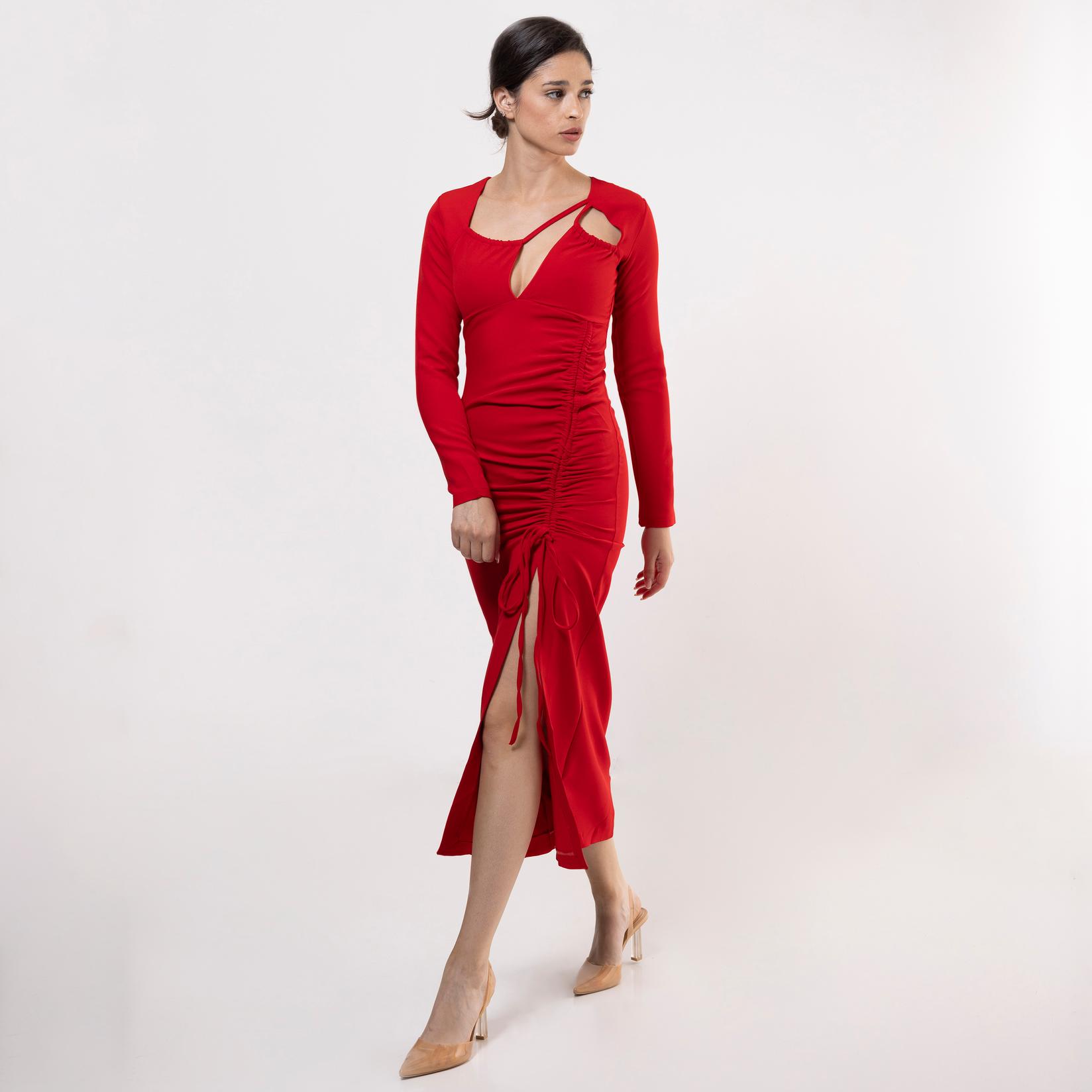 Selected image for FAME Ženska haljina sa šlicem crvena