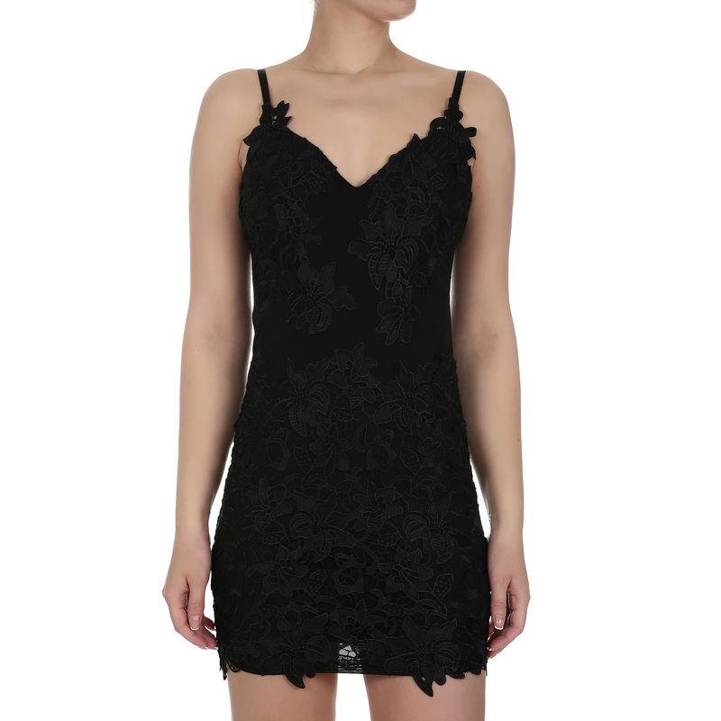GUESS Ženska haljina 3D čipkom crna