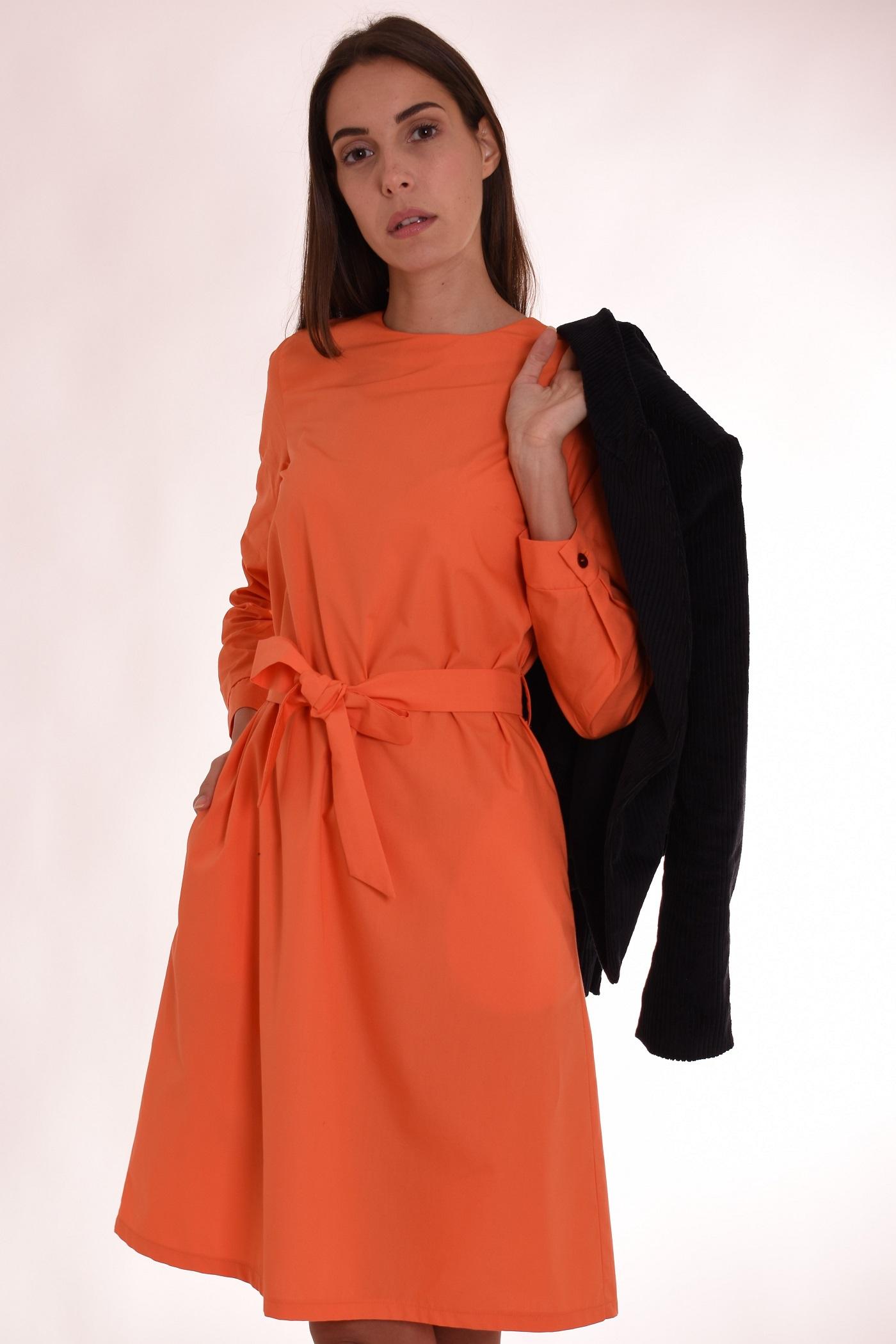Selected image for PAMUKLIK Ženska haljina A kroja dugih rukava DISCO narandžasta