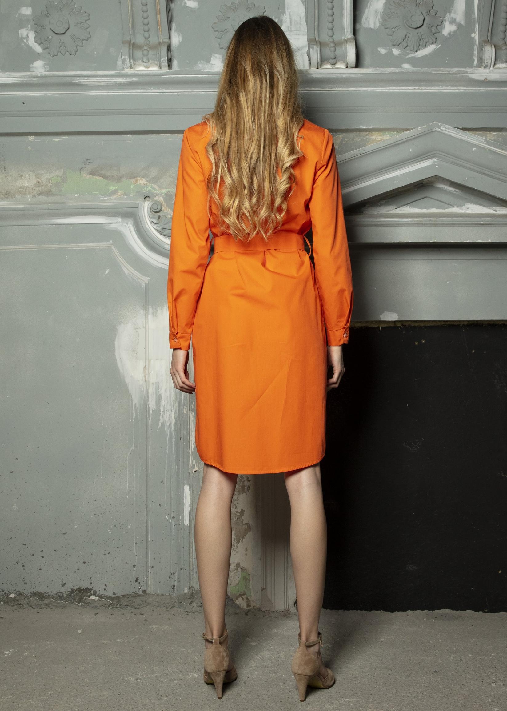 Selected image for PAMUKLIK Ženska košulja haljina dugih rukava GRAZIA narandžasta
