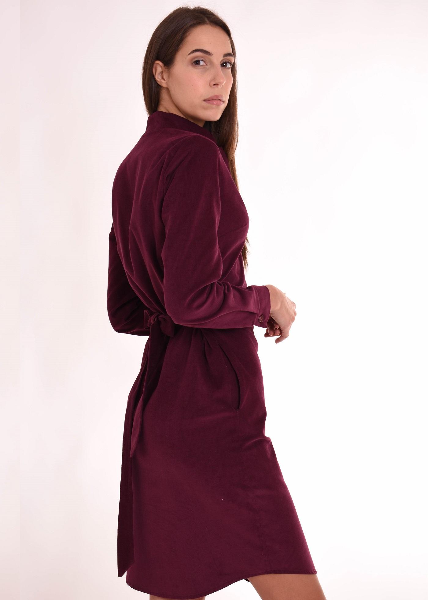 Selected image for PAMUKLIK Ženska košulja haljina od somota GRAZIA bordo
