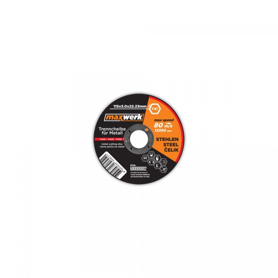 MAXWERK Rezna ploča za metal 115x3.0x22.23 mm crno-narandžasta