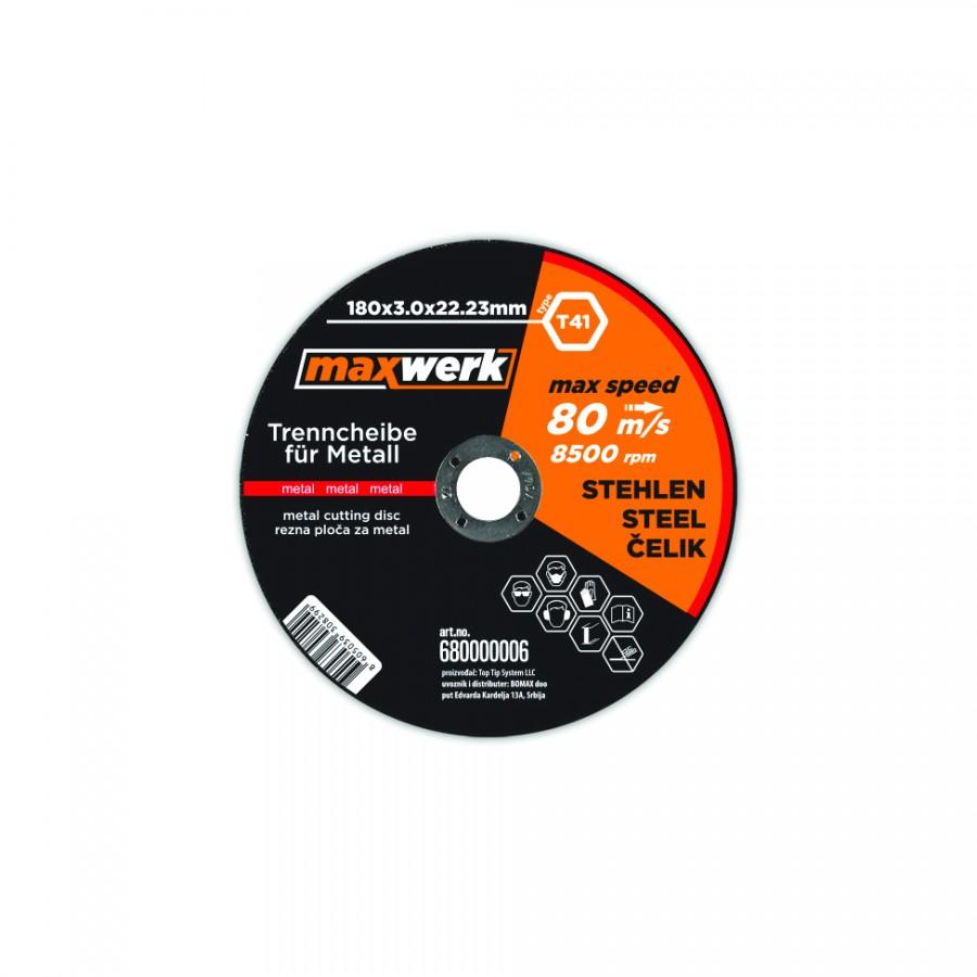 MAXWERK Rezna ploča za metal 180x3.0x22.23 mm crno-narandžasta