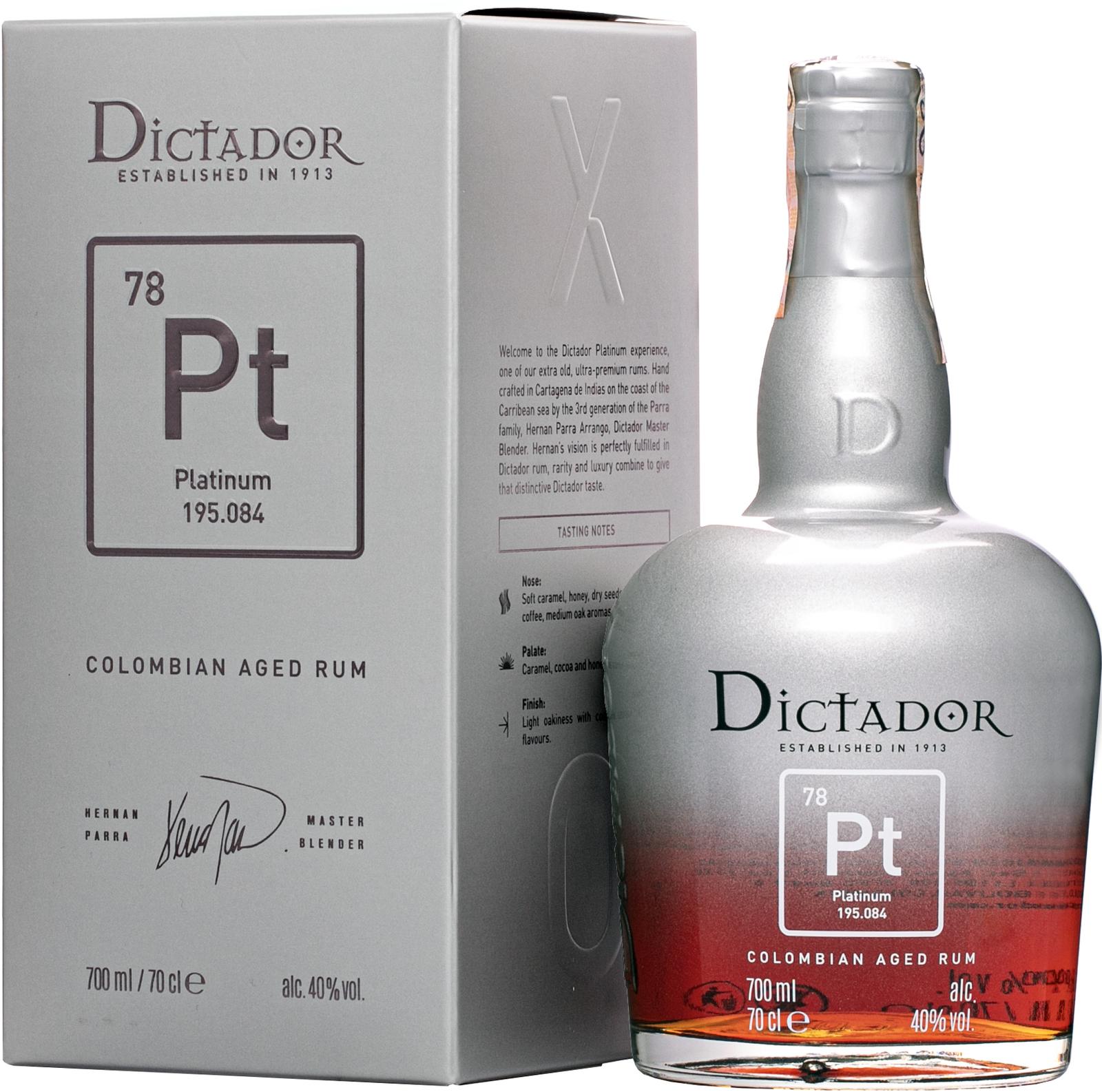 DICTADOR DISTILLERY DICTADOR Rum Platinum Gift Box 0,7 l
