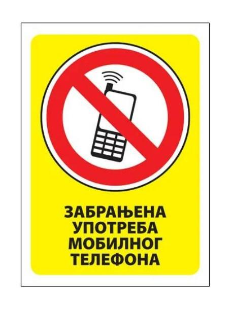 OCTOPUS Nalepnica Zabranjena upotreba mobilnog telefona A7 4/1 UNL-1847 žuta