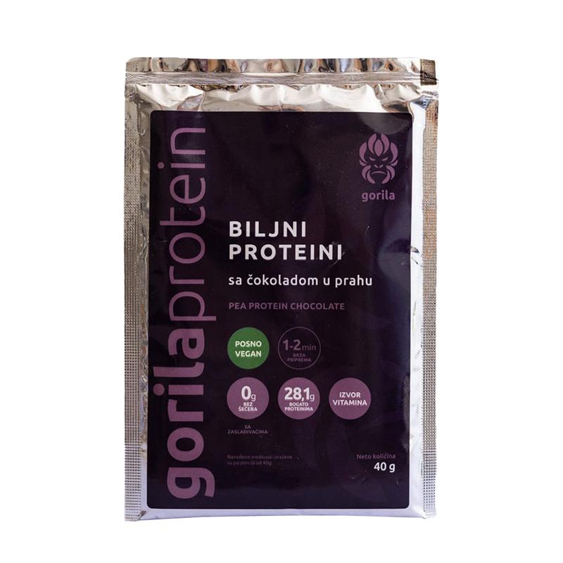 Selected image for GORILA Biljni proteini sa čokoladom u prahu 40g