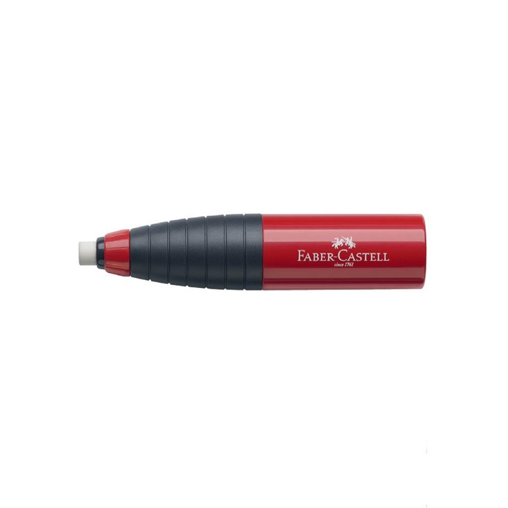 FABER CASTELL Zarezač sa gumicom u olovci crveni