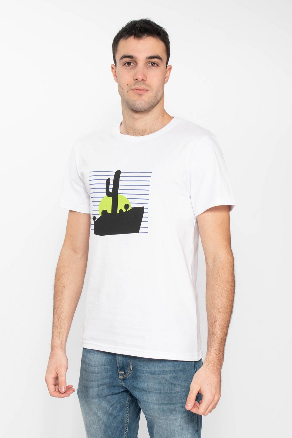 Slike RUSH Muška majica kratkih rukava Kaktus bela