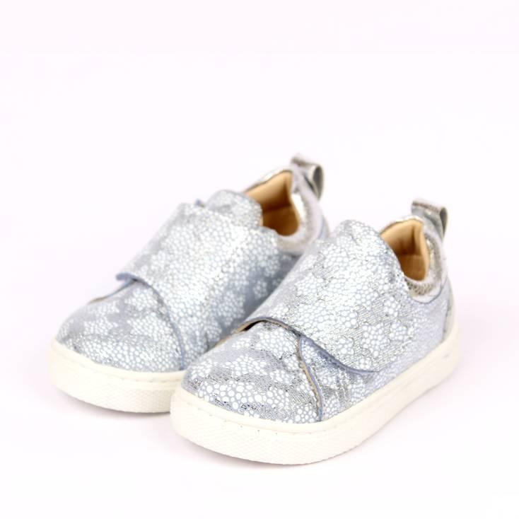 Selected image for Bebbini Kožne srebrne cipelice sa čičkom