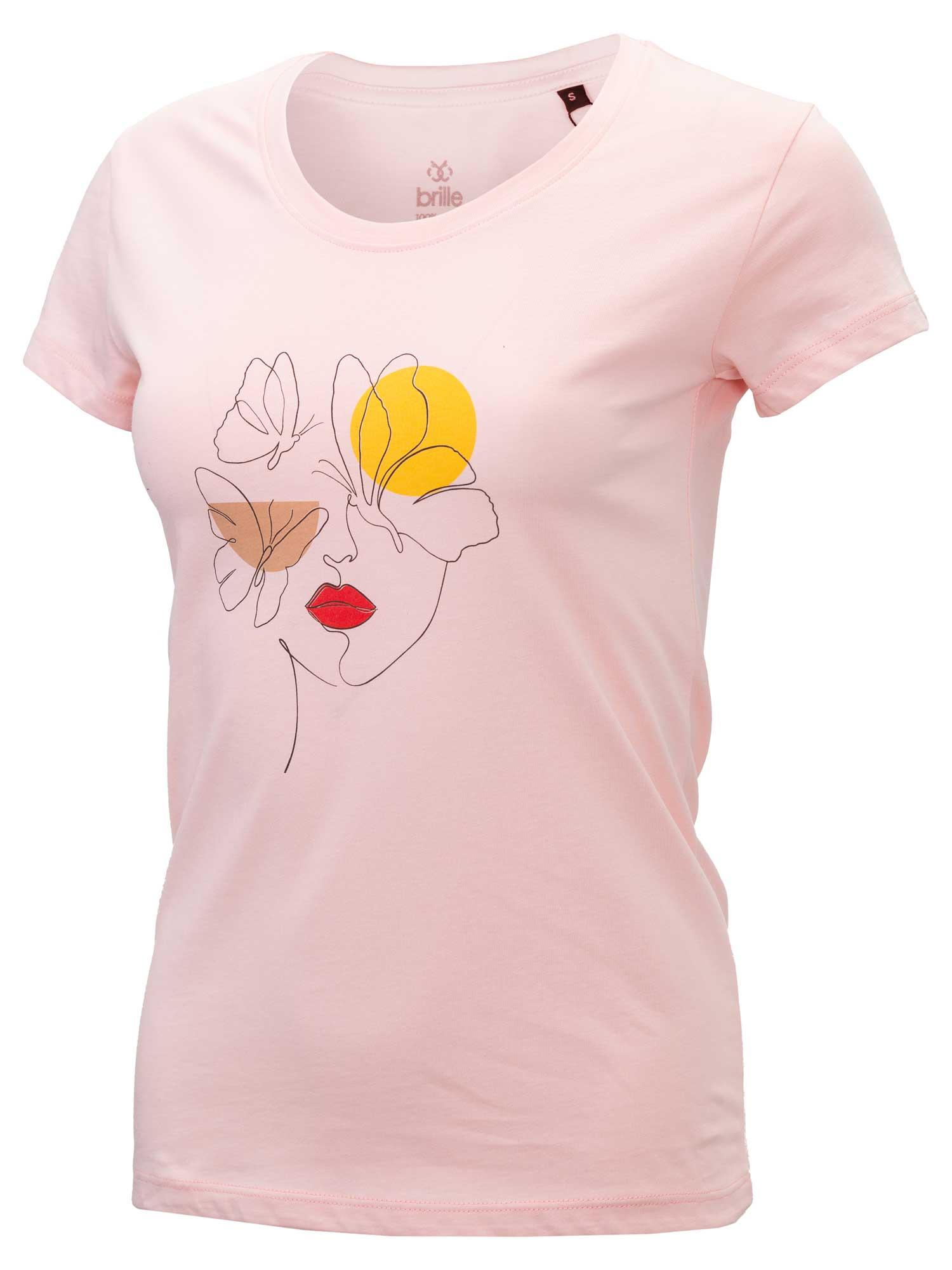 BRILLE Ženska majica kratkih rukava Face&Butterfly SD230935 roze