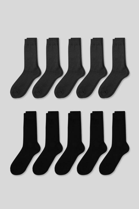 C&A Muške čarape, Set od 10, Crne i tamno sive