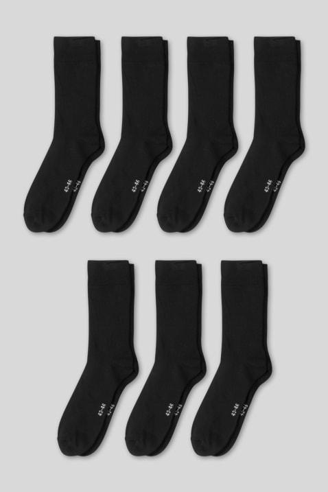C&A Muške kratke čarape, Set od 7, Crne