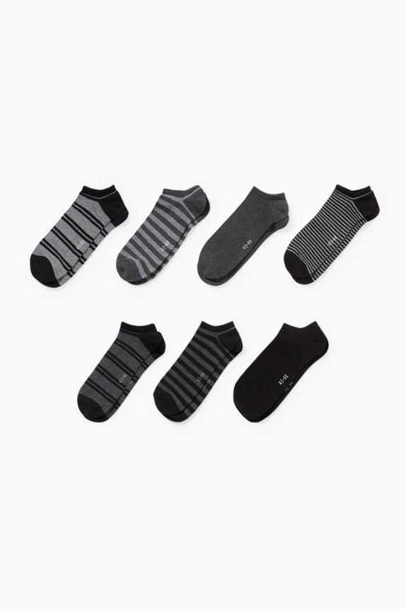 C&A Muške kratke čarape, Set od 7, Više dezena, Sive