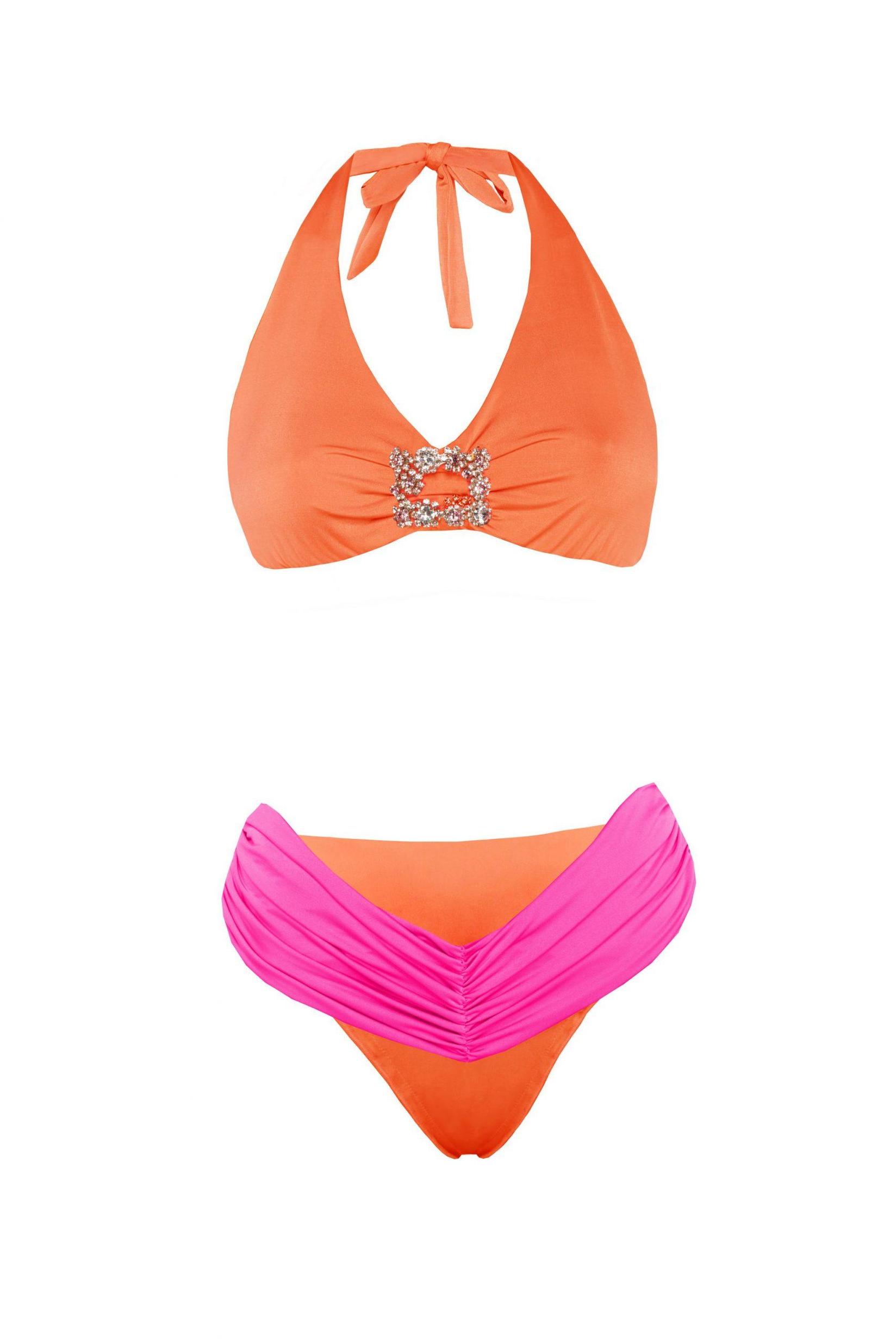 DEVI COLLECTION Ženski dvodelni kupaći kostim Masha narandžasto-roze