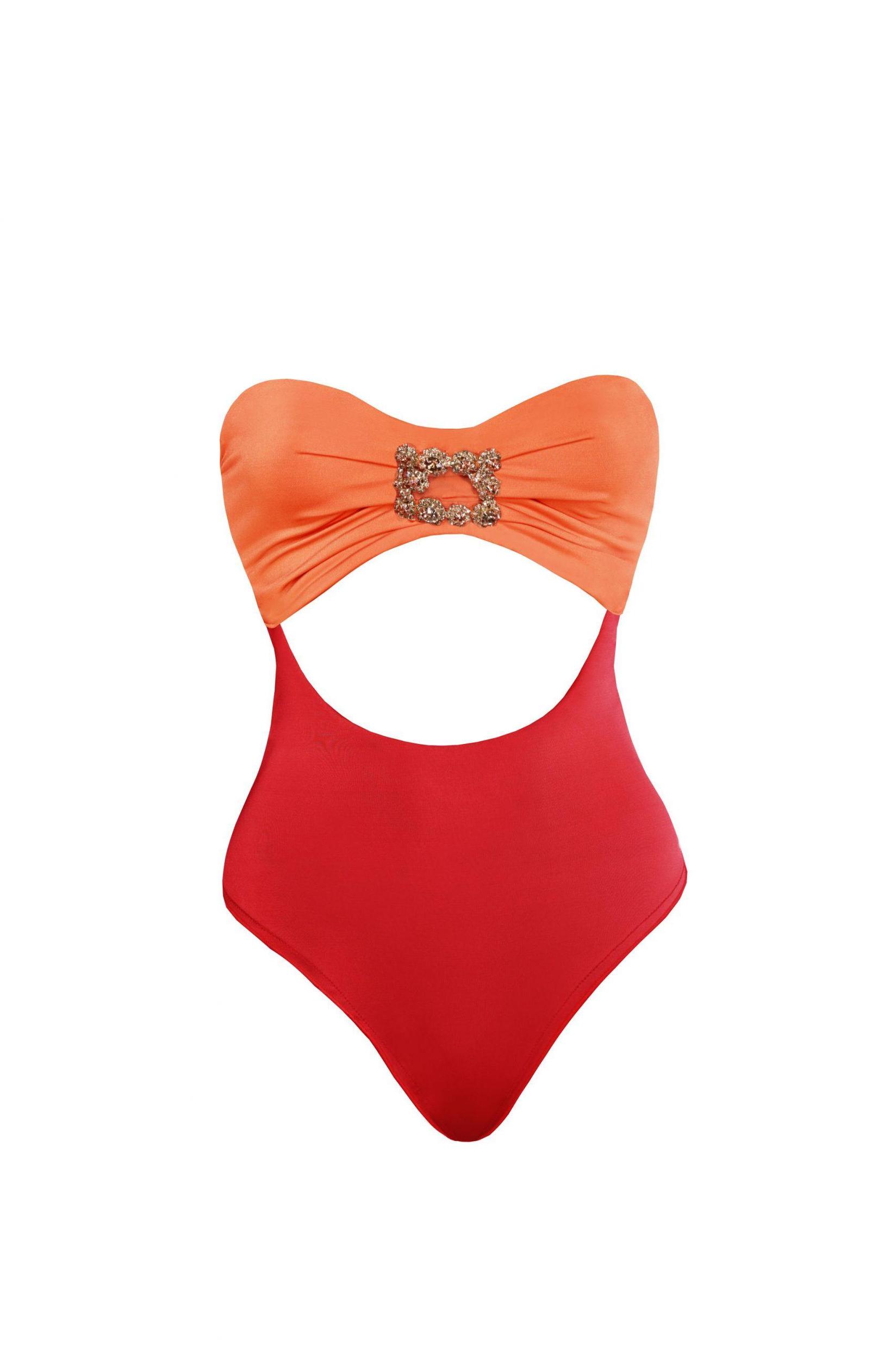 DEVI COLLECTION Ženski jednodelni kupaći kostim Amber crveni
