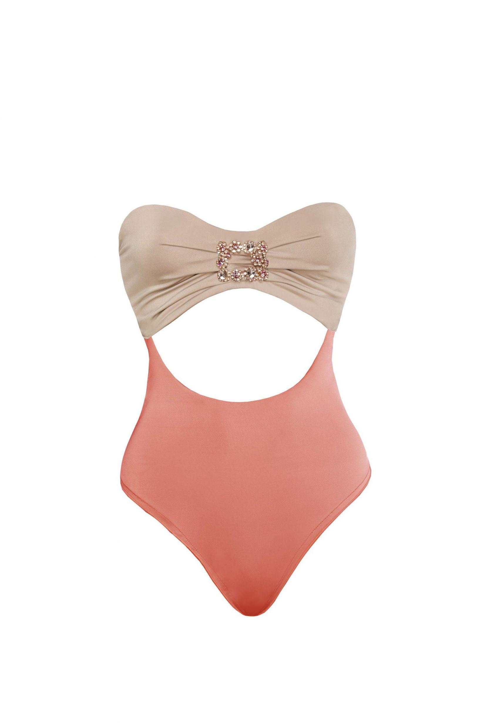 DEVI COLLECTION Ženski jednodelni kupaći kostim Amber kajsija