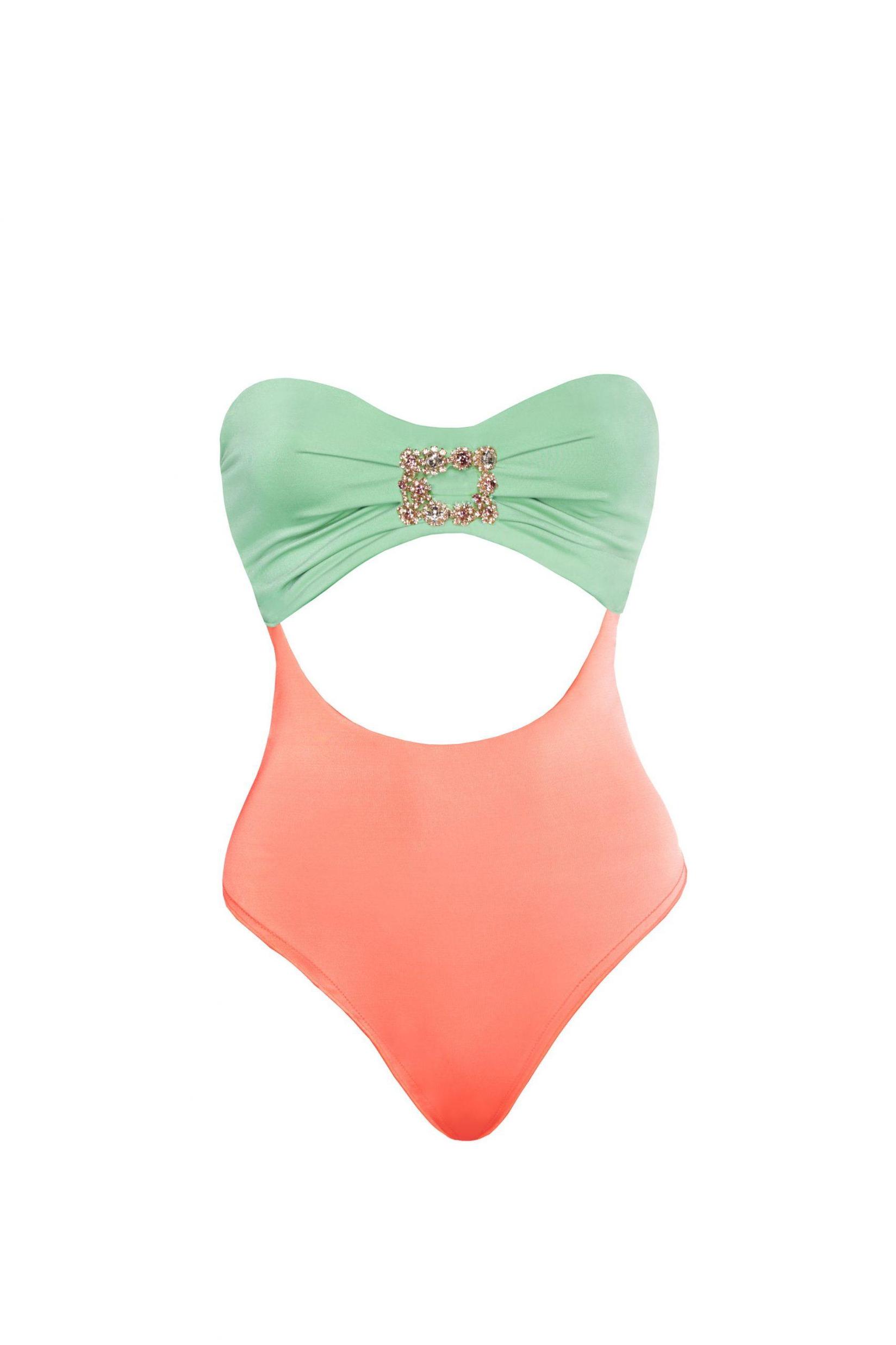 Selected image for DEVI COLLECTION Ženski jednodelni kupaći kostim Amber tirkizno-roze