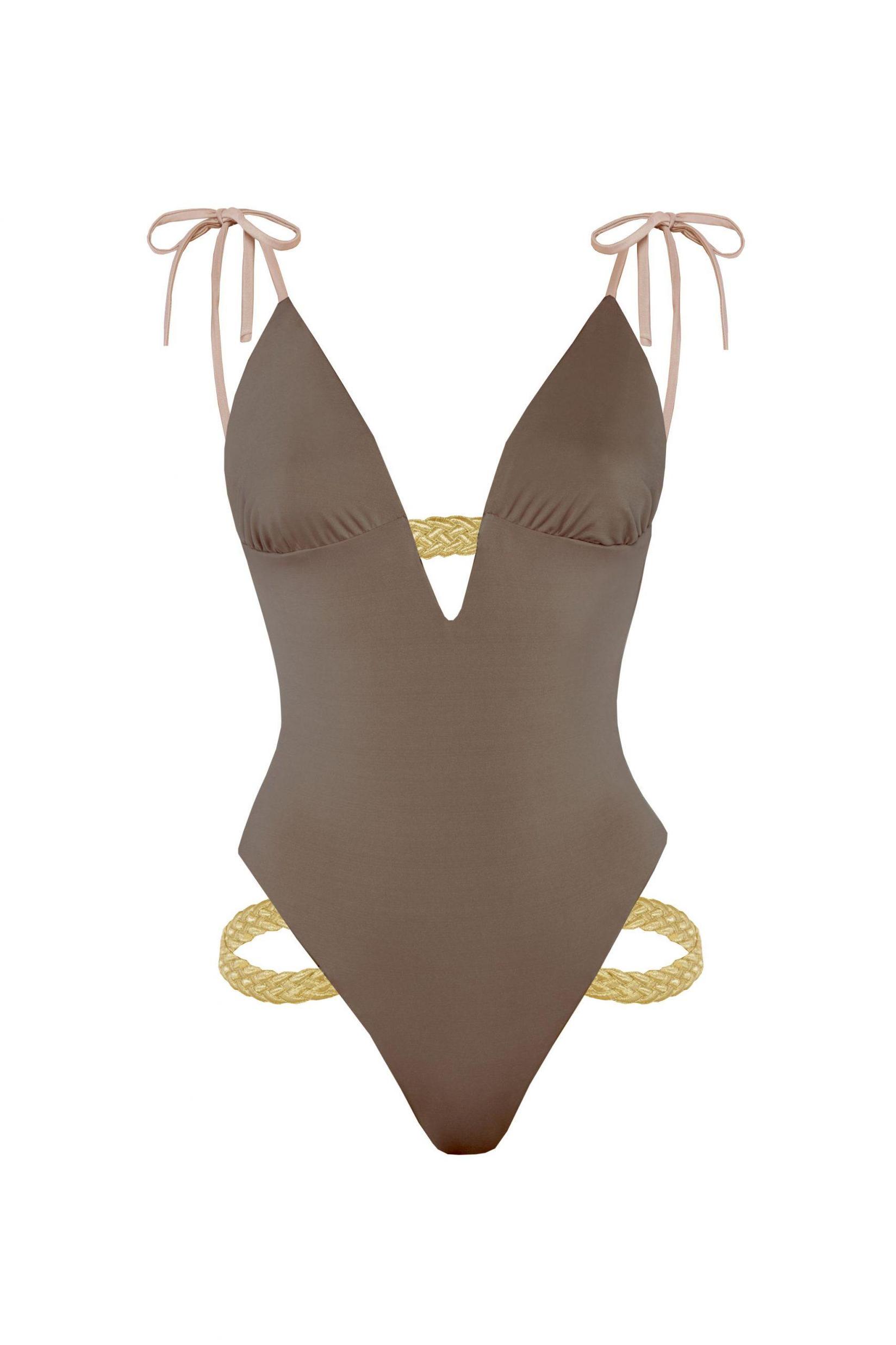 DEVI COLLECTION Ženski jednodelni kupaći kostim Asya braon