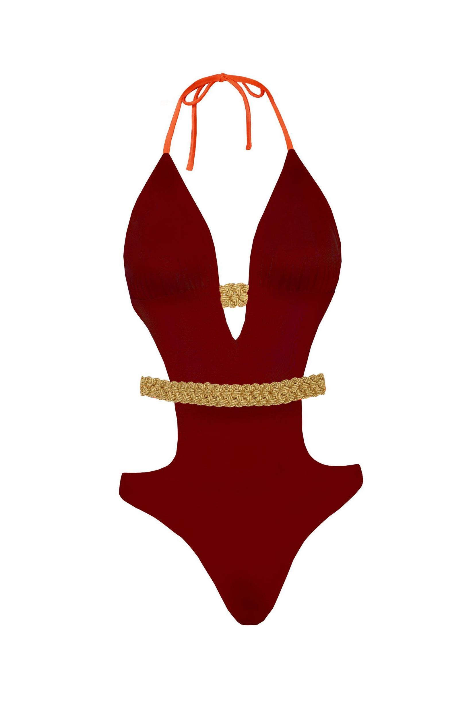 DEVI COLLECTION Ženski jednodelni kupaći kostim Gaia bordo