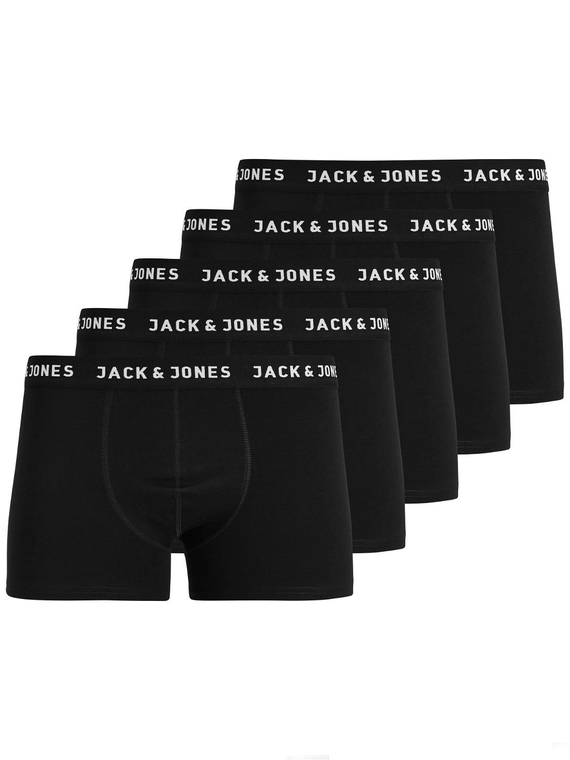 JACK & JONES Muške bokserice 12142342, 5 komada, Crne
