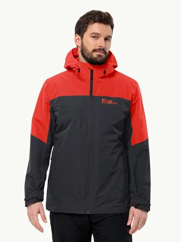 JACK WOLFSKIN Muška jakna za planinarenje Glaabach 3 u 1 JW-1115291 crvena