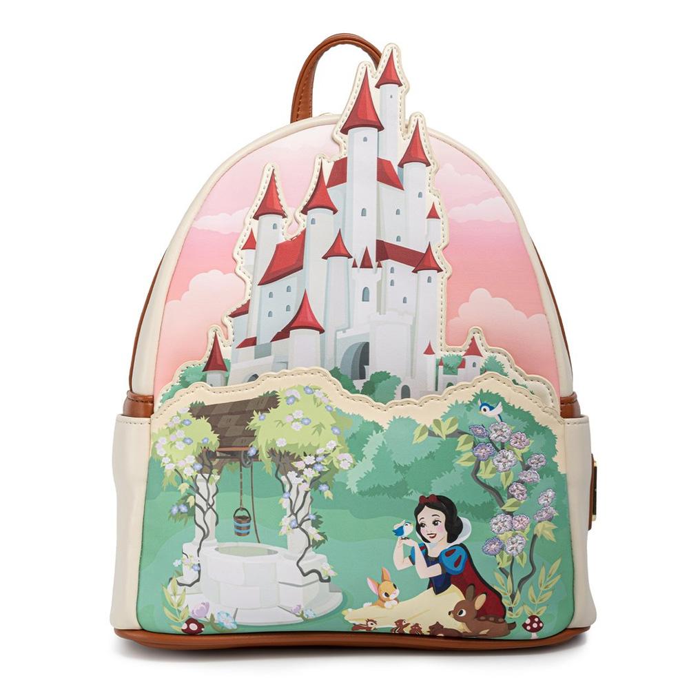 LOUNGEFLY Ranac za devojčice Disney Snow White Castle Series Mini bež