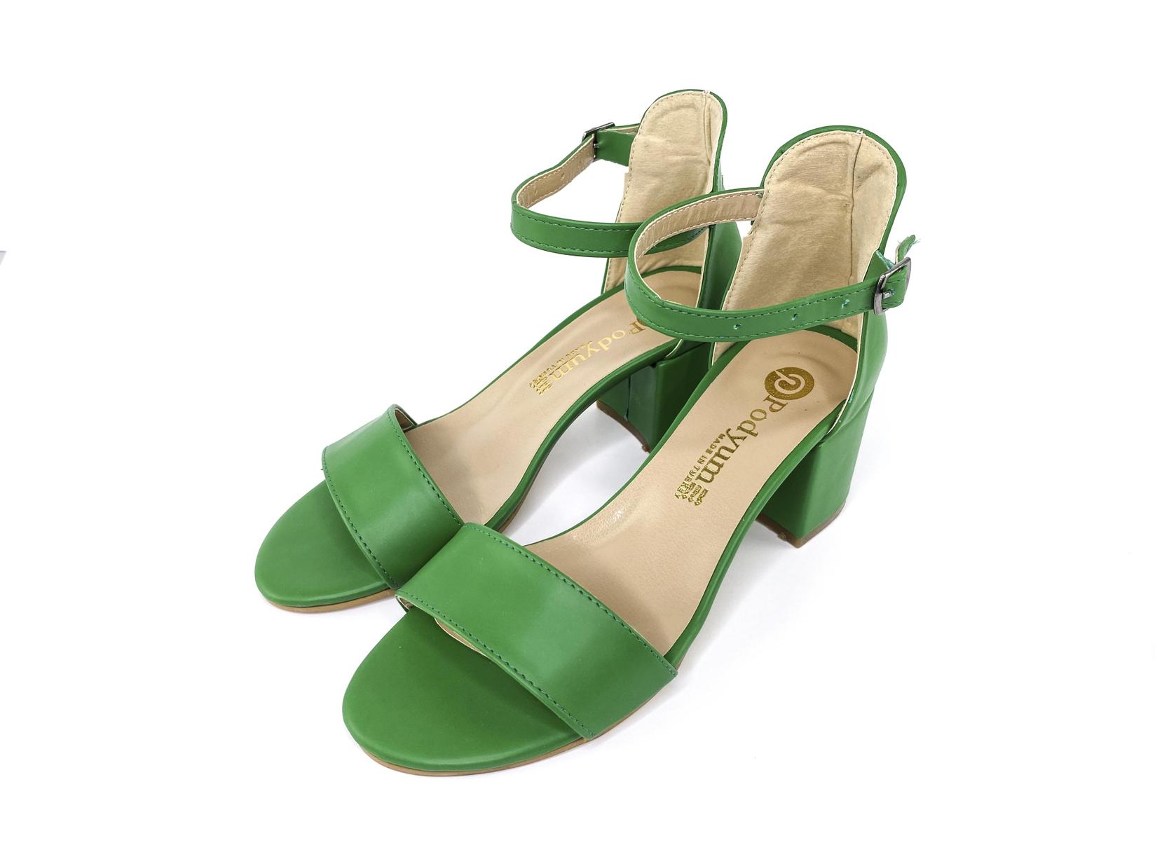 MISMI Ženske sandale na štiklu zelene